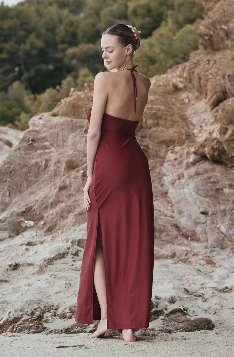 Longue robe de plage bandeau Athéna à bijoux dorés - Image 2