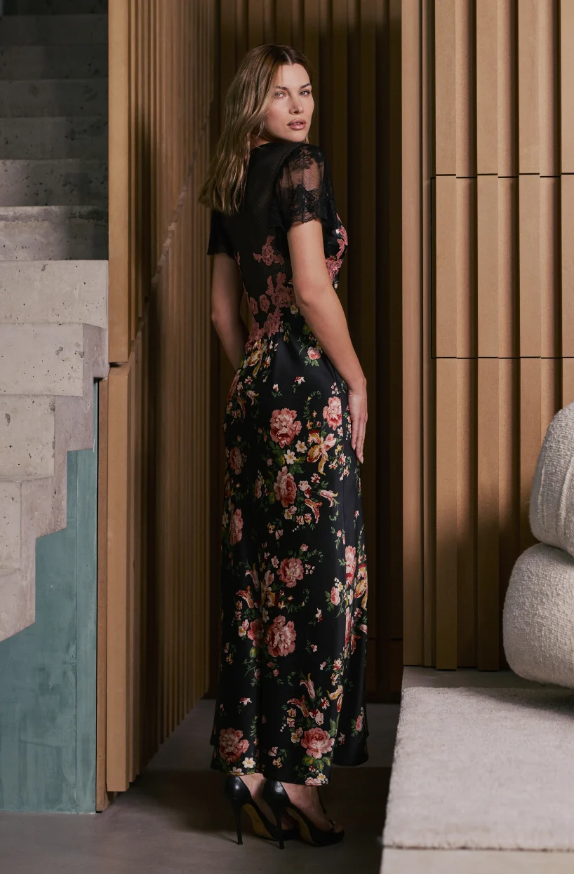 Robe nuisette longue en soie Bernadette - Image 3