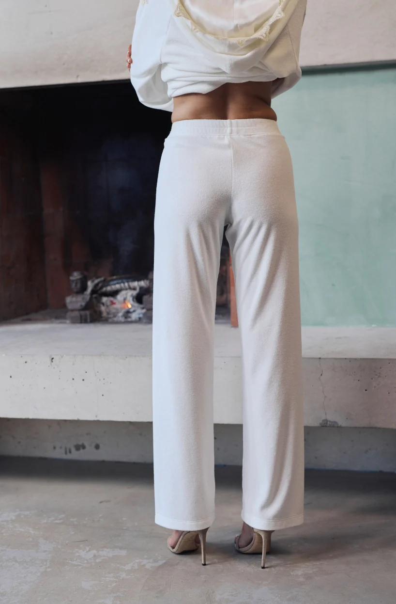 Pantalon Bianca en molleton de coton blanc - Image 2
