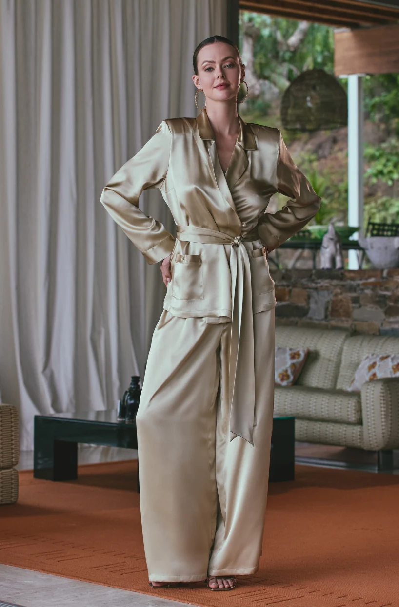 Pyjama élégant Artémis en soie lin - Image 3
