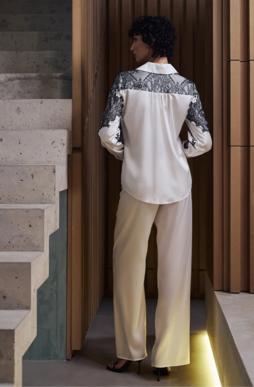 Pyjama en satin et dentelle Billie - Image 2