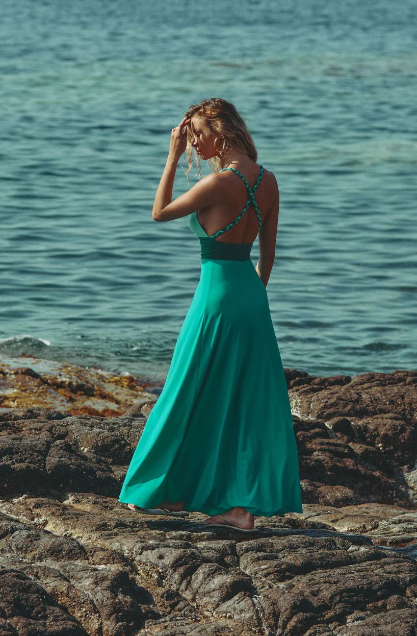 Robe longe de plage tricolore Cyra - Image 2