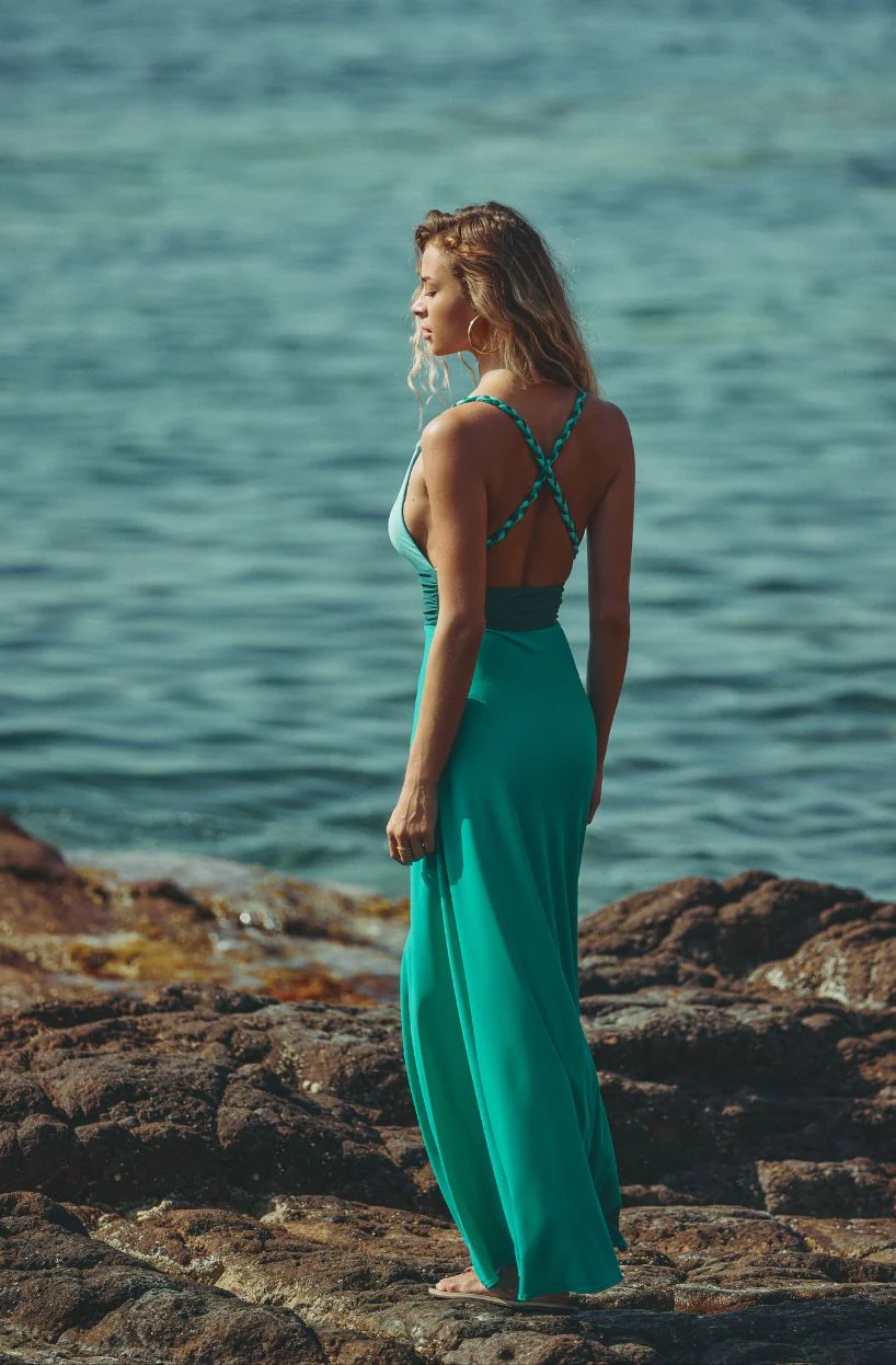 Robe longe de plage tricolore Cyra - Image 3