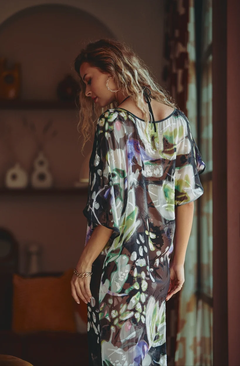 Robe longue en mousseline imprimée Cassiopée - Image 3