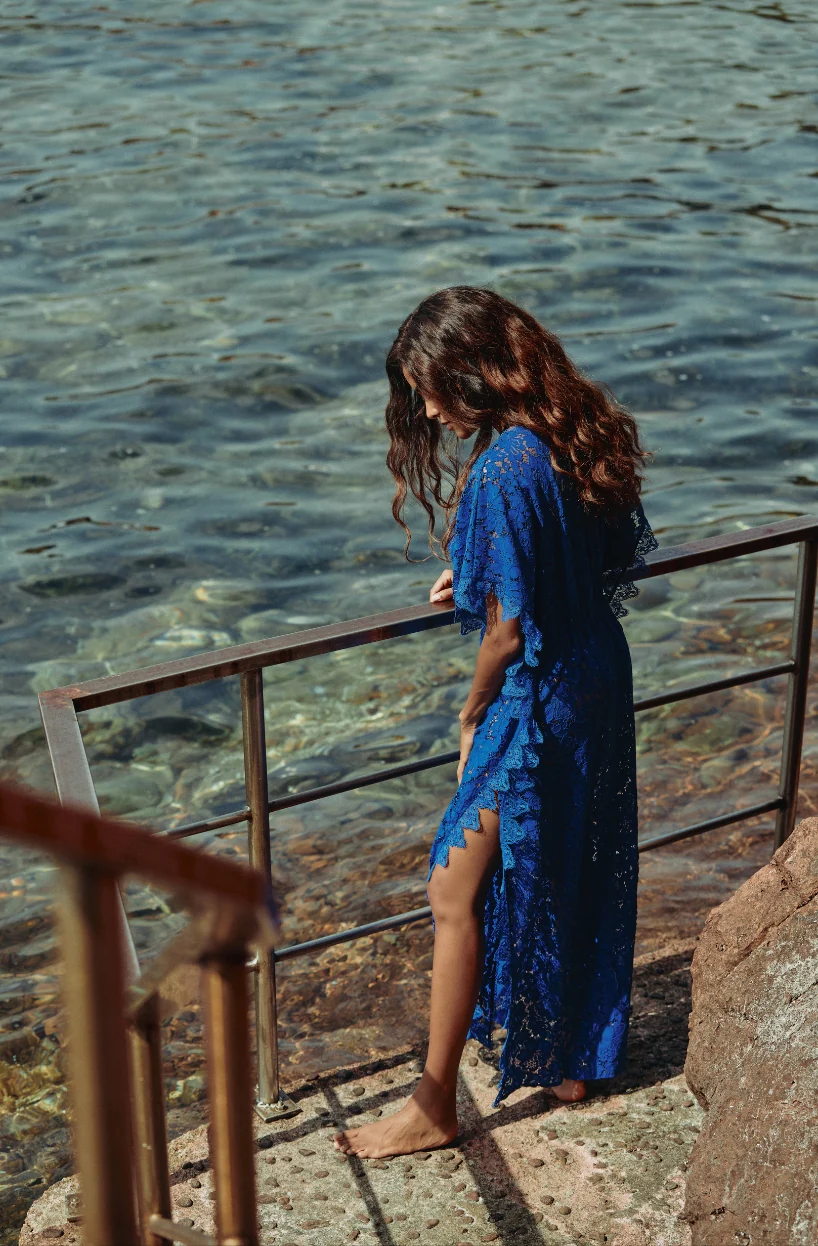 Tunique de plage en dentelle bleue Céleste - Image 2